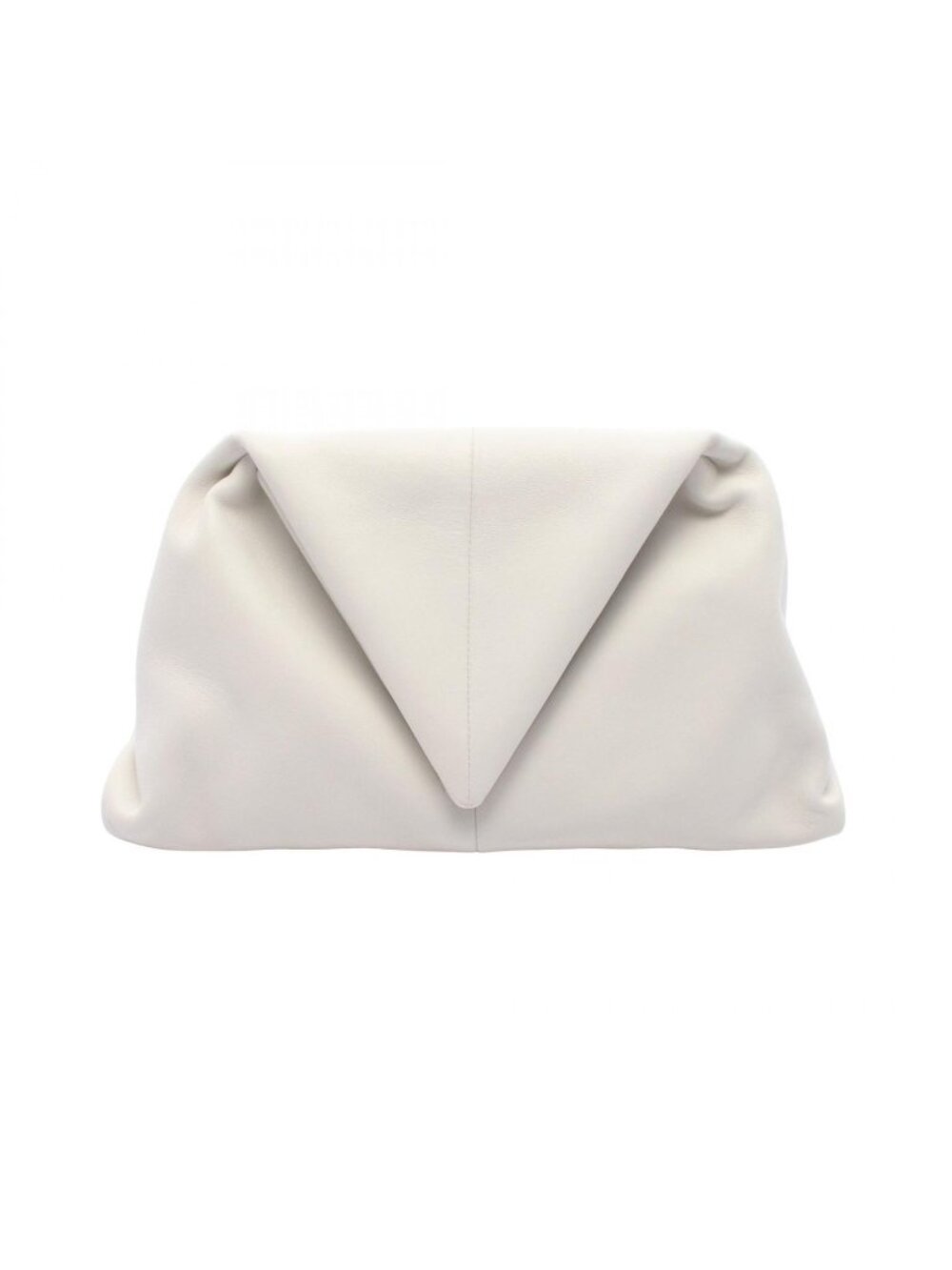 Bottega Veneta Clutch Triangle Flap White Leather